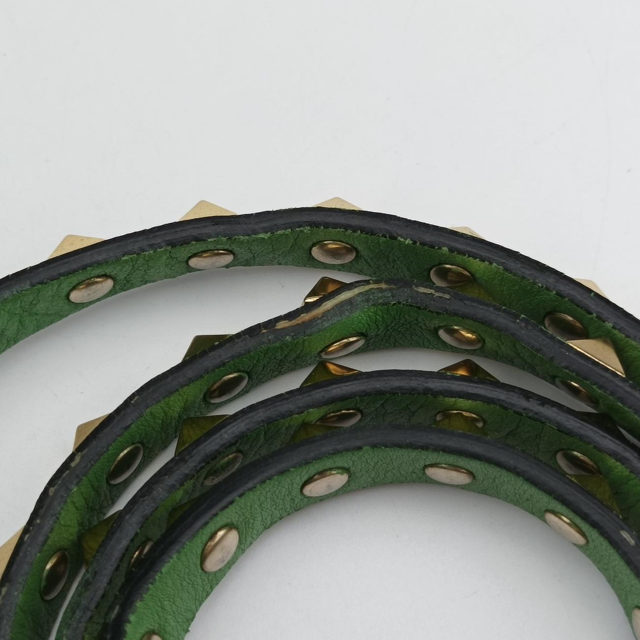 Pre-owned Valentino Rockstud Green Leather  shoulderbag | stylenewstar