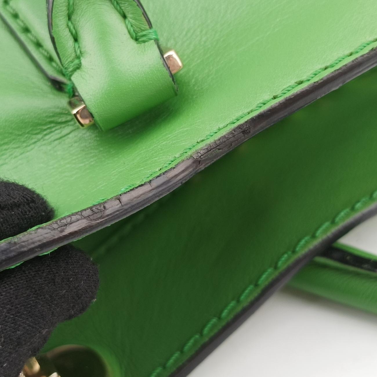 Pre-owned Valentino Rockstud Green Leather  shoulderbag | stylenewstar