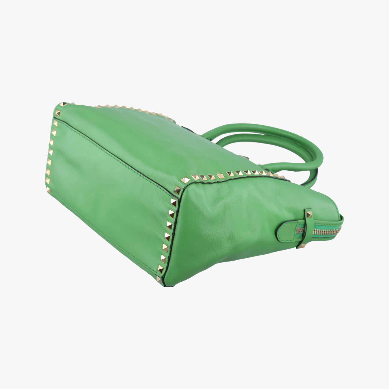 Pre-owned Valentino Rockstud Green Leather  shoulderbag | stylenewstar