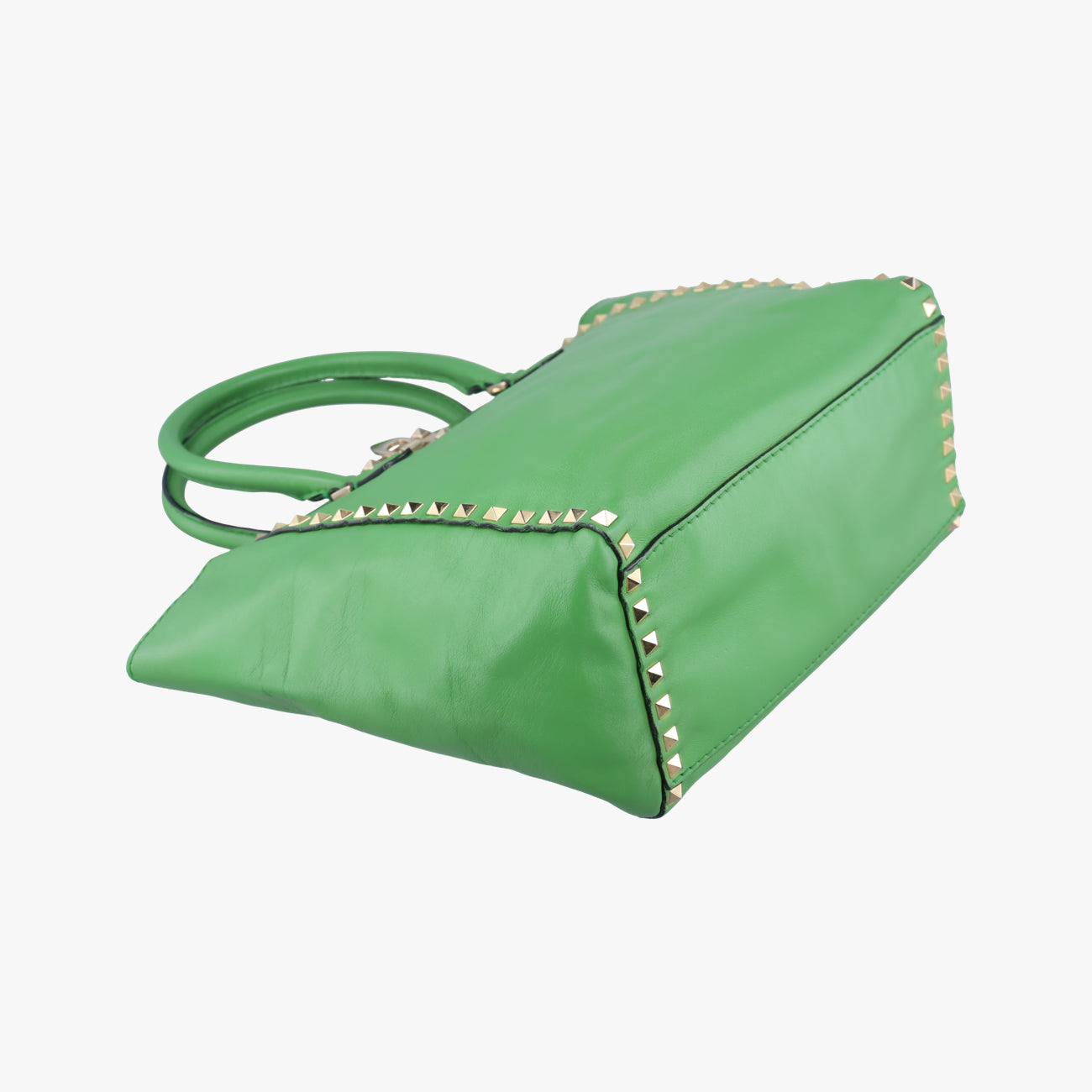 Pre-owned Valentino Rockstud Green Leather  shoulderbag | stylenewstar