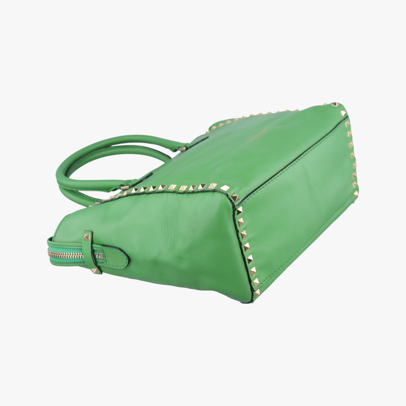 Pre-owned Valentino Rockstud Green Leather  shoulderbag | stylenewstar
