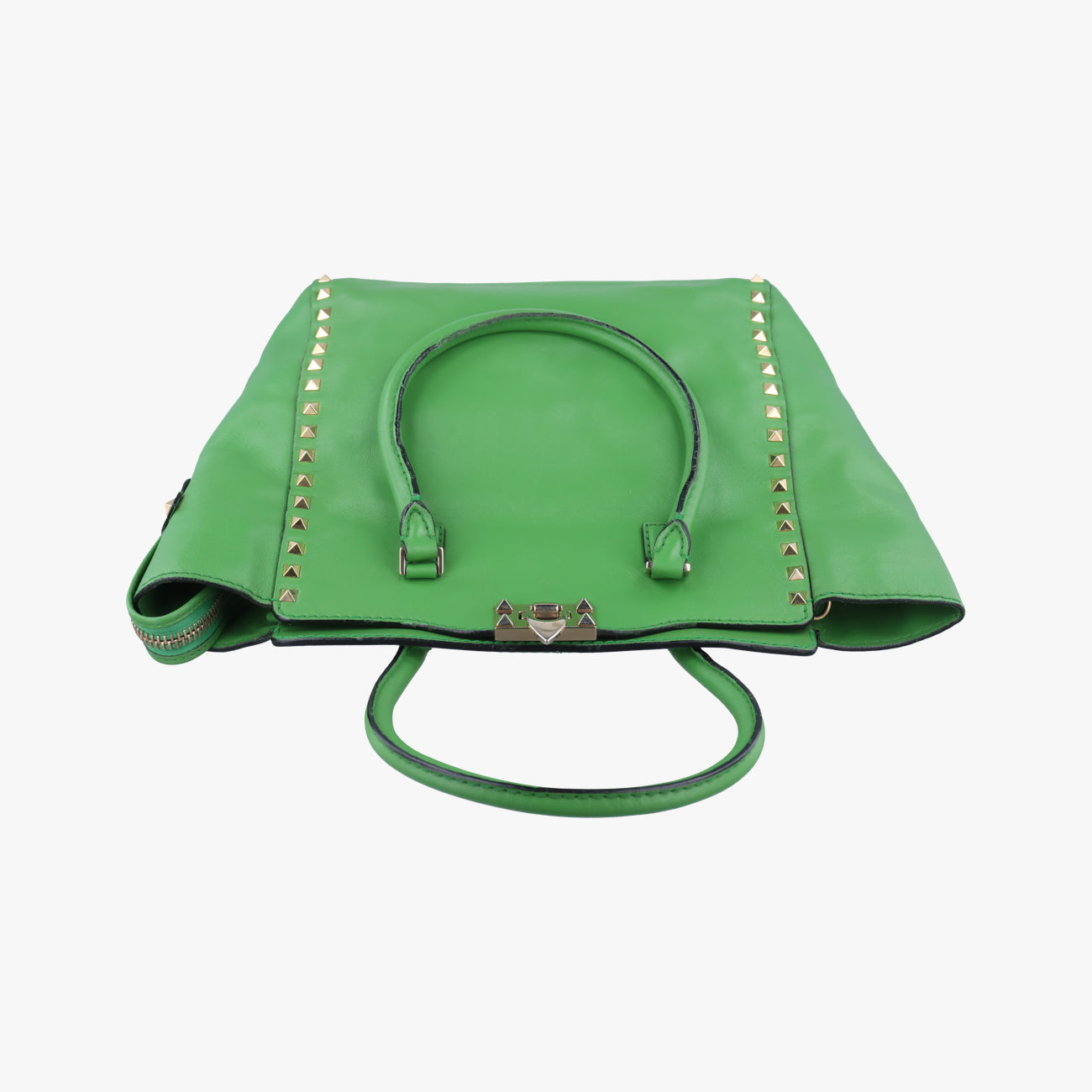 Pre-owned Valentino Rockstud Green Leather  shoulderbag | stylenewstar