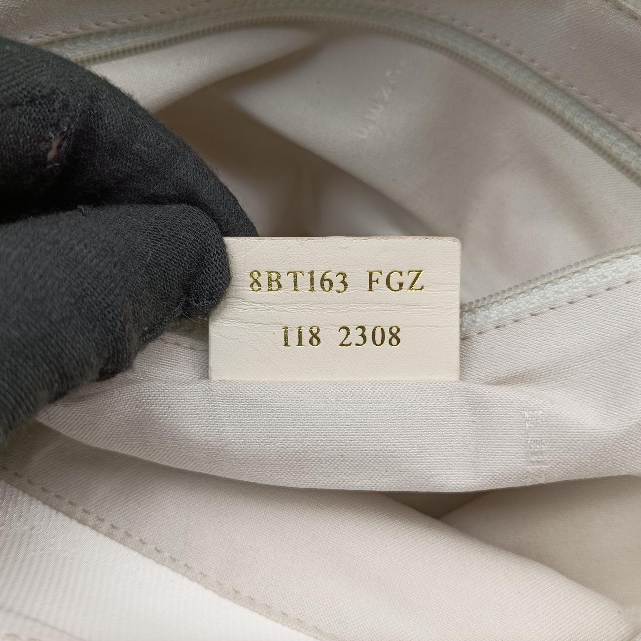 Pre-owned Fendi Mia Flap White Canvas 8BT163 shoulderbag | stylenewstar