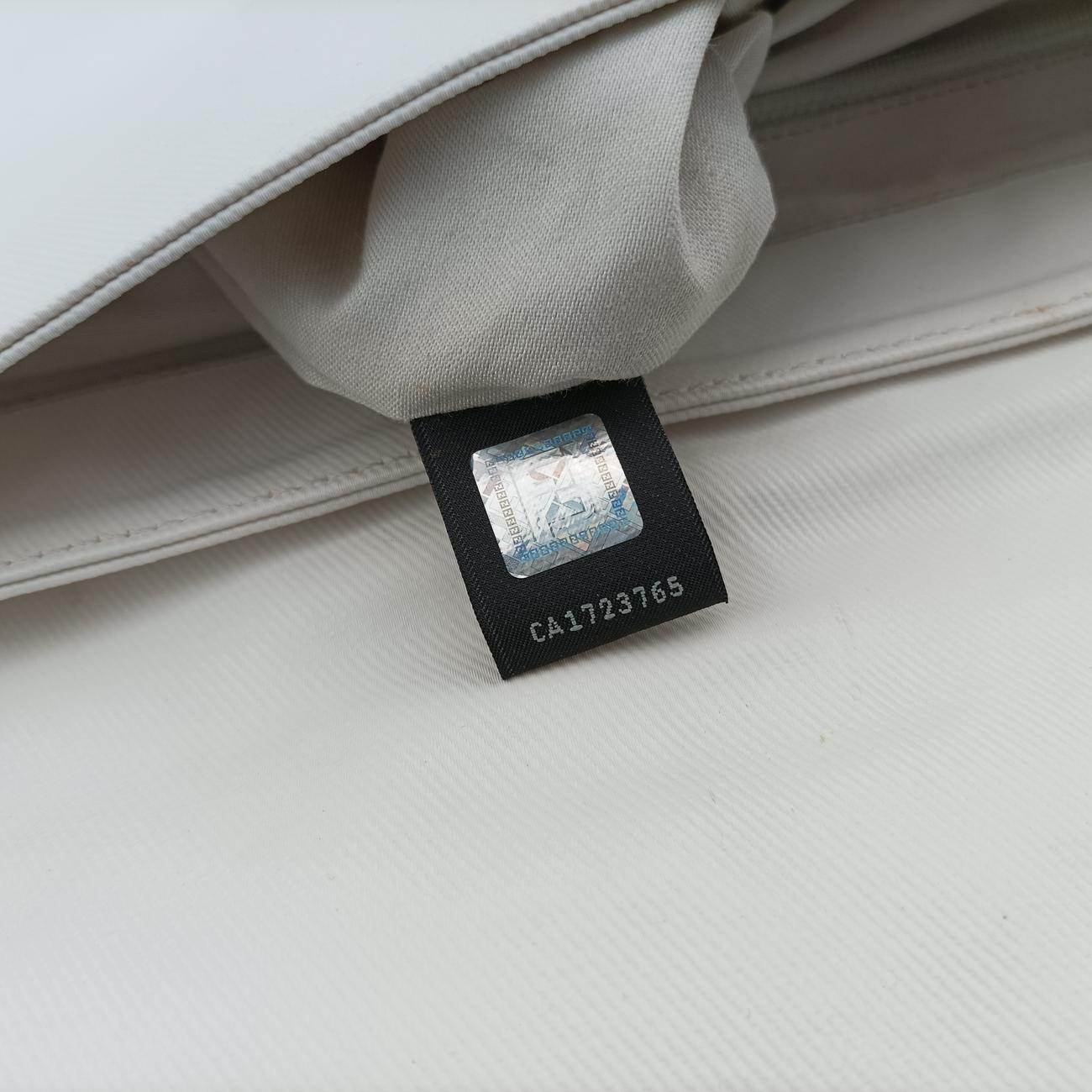 Pre-owned Fendi Mia Flap White Canvas 8BT163 shoulderbag | stylenewstar