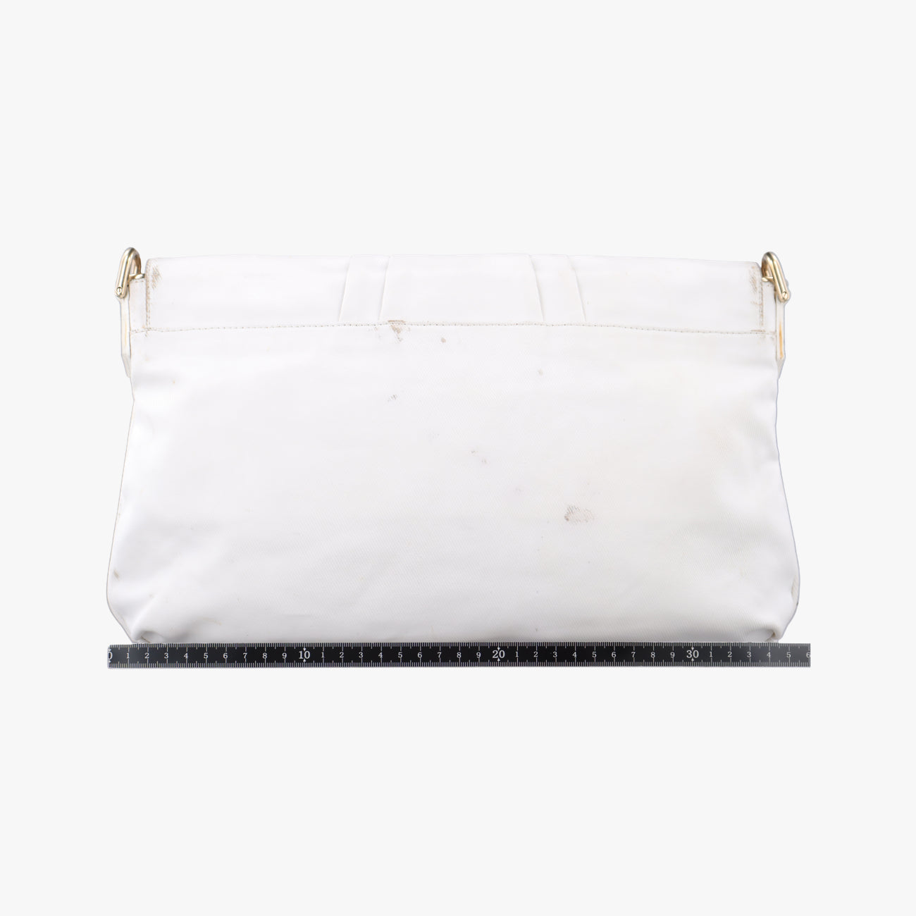 Pre-owned Fendi Mia Flap White Canvas 8BT163 shoulderbag | stylenewstar