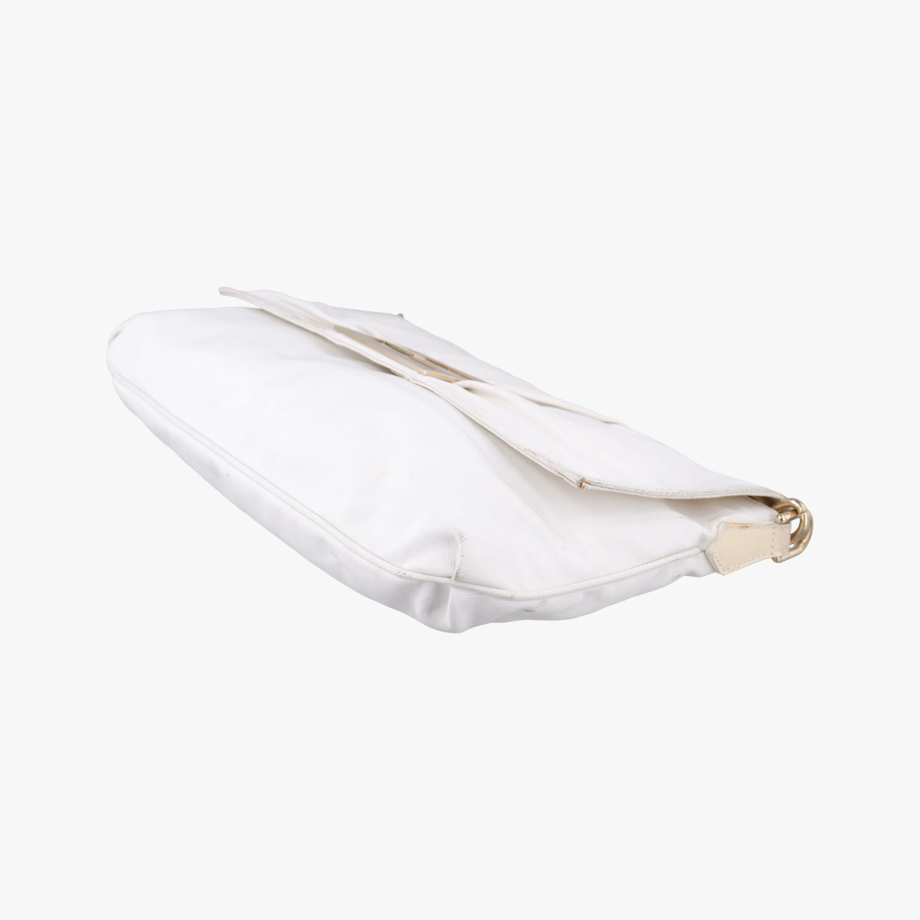 Pre-owned Fendi Mia Flap White Canvas 8BT163 shoulderbag | stylenewstar