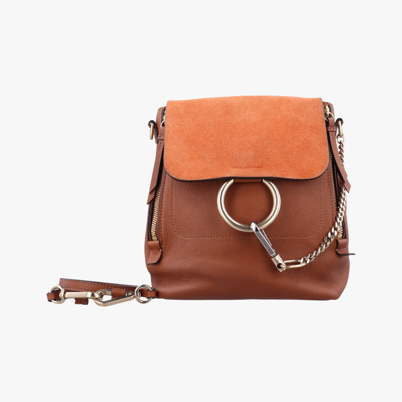 Pre-owned Chloe FAYE Brown Leather × suede  backpack/rucksack | stylenewstar