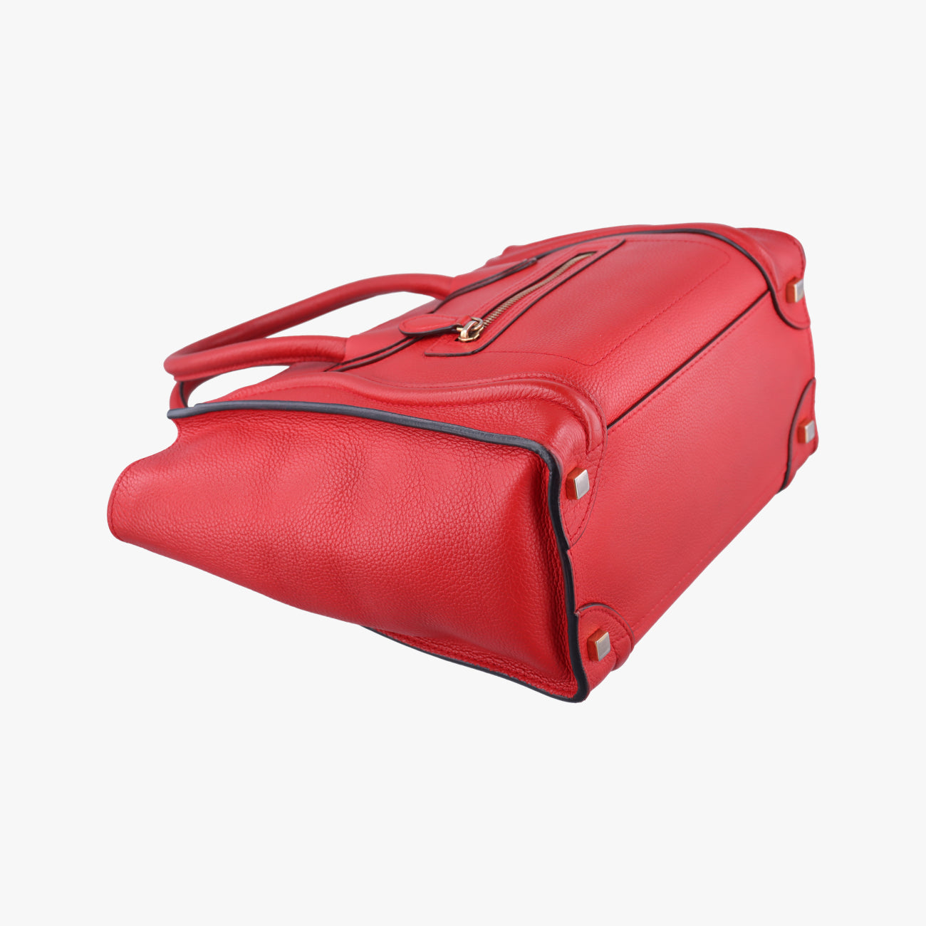 Pre-owned Celine Luggage Micro shopper Red Leather  handbag | stylenewstar