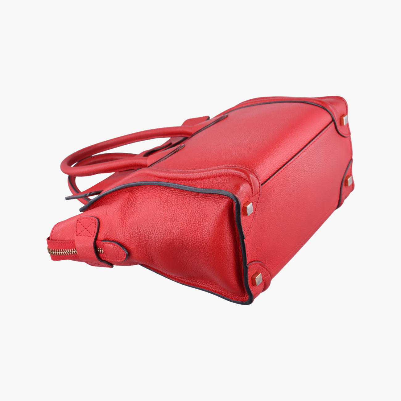 Pre-owned Celine Luggage Micro shopper Red Leather  handbag | stylenewstar