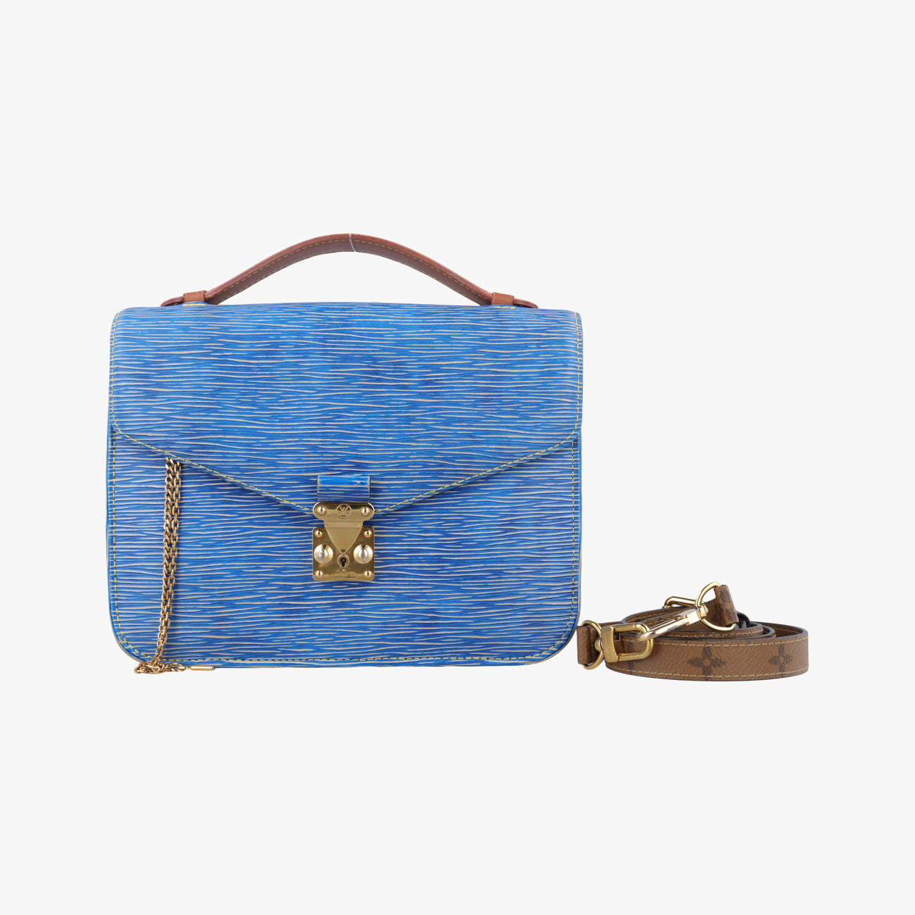 Pre-owned Louis Vuitton Pochette Métis MM brown×Denim Blue Monogram Reverse×Epi M52904 shoulderbag | stylenewstar