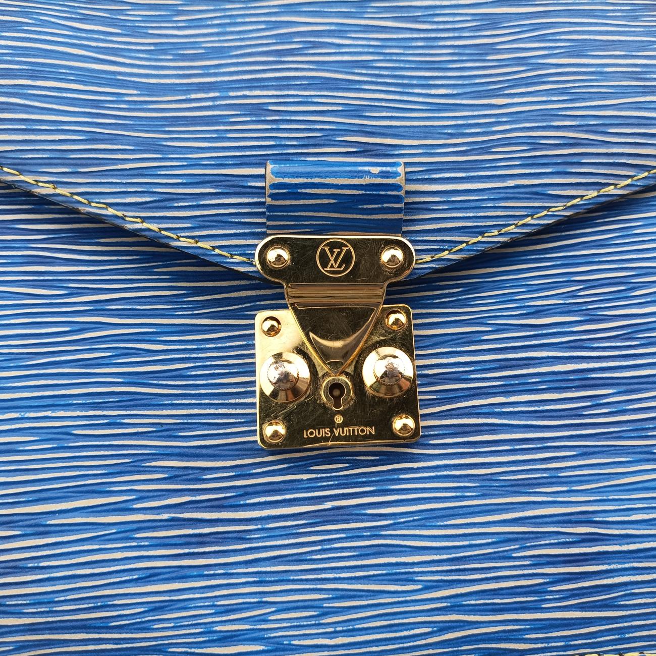 Pre-owned Louis Vuitton Pochette Métis MM brown×Denim Blue Monogram Reverse×Epi M52904 shoulderbag | stylenewstar