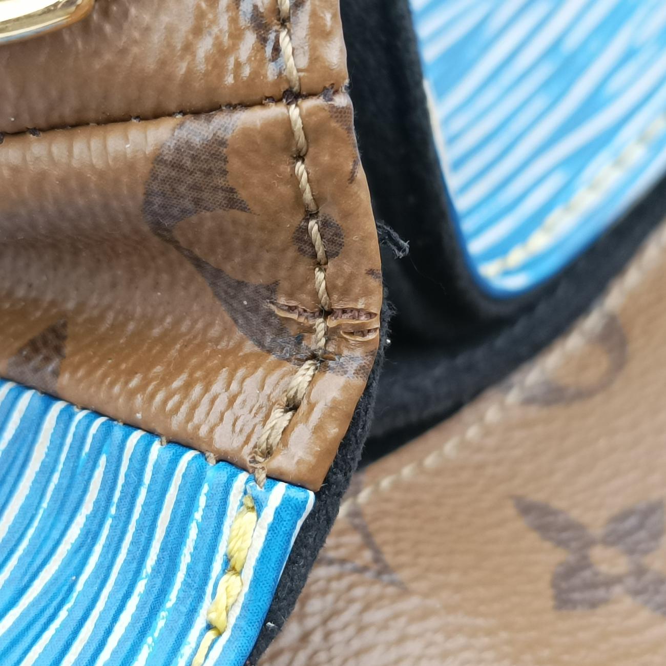 Pre-owned Louis Vuitton Pochette Métis MM brown×Denim Blue Monogram Reverse×Epi M52904 shoulderbag | stylenewstar