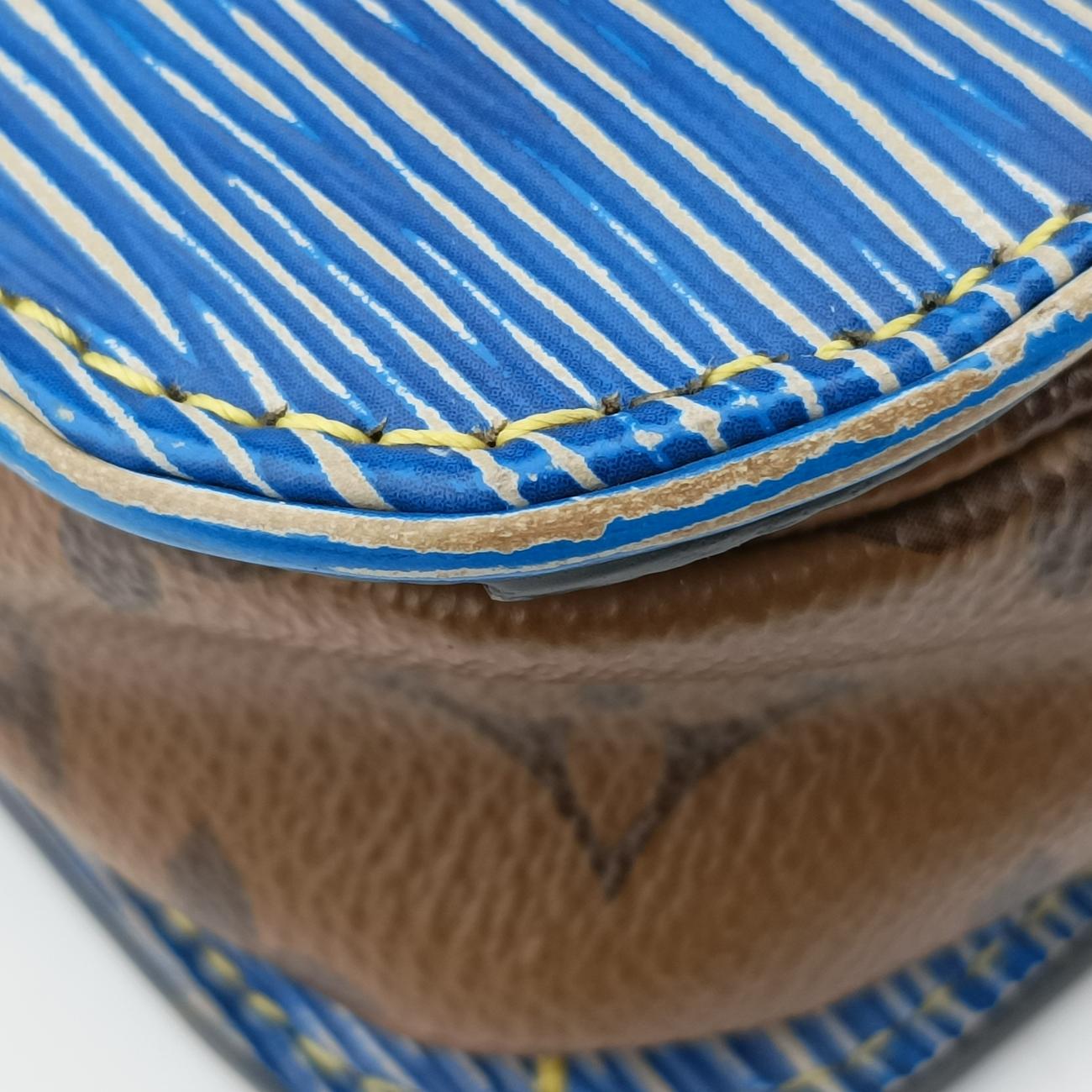 Pre-owned Louis Vuitton Pochette Métis MM brown×Denim Blue Monogram Reverse×Epi M52904 shoulderbag | stylenewstar