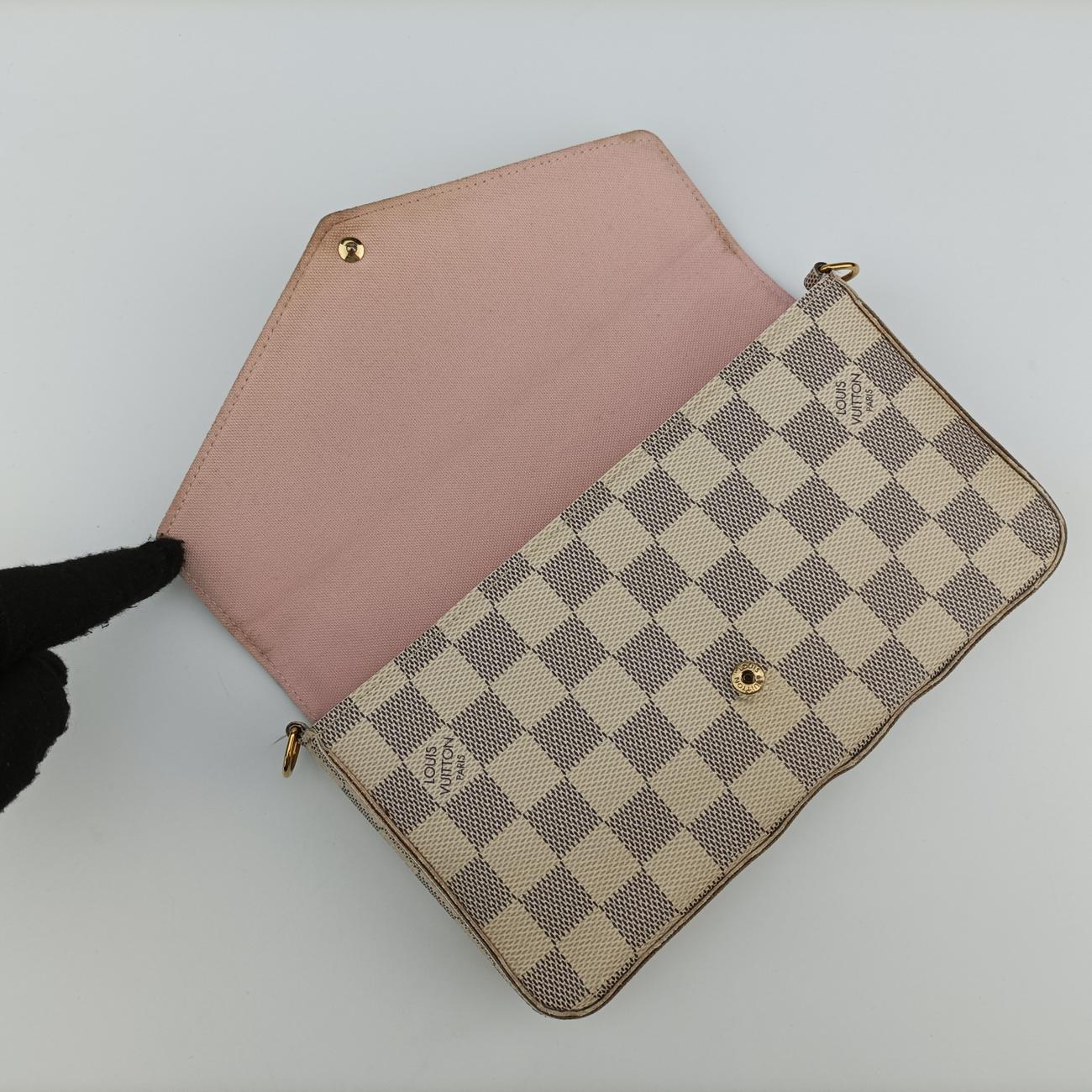 Pre-owned Louis Vuitton Pochette FéLICIE Azur Damier Canvas N63106 shoulderbag | stylenewstar