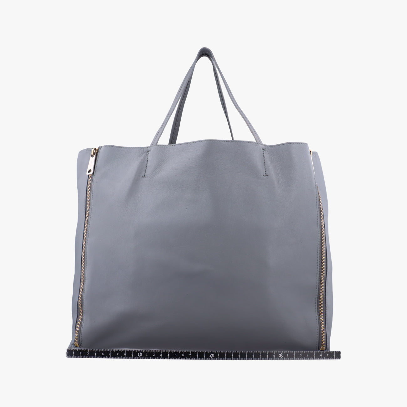 Pre-owned Celine Horizontal  side zip Grey leather  shoulderbag | stylenewstar