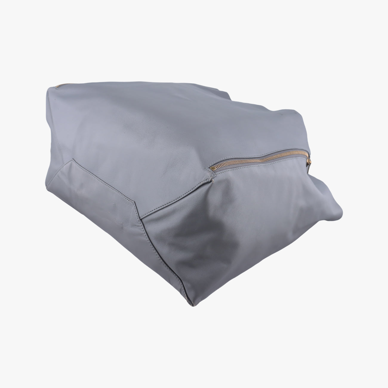 Pre-owned Celine Horizontal  side zip Grey leather  shoulderbag | stylenewstar