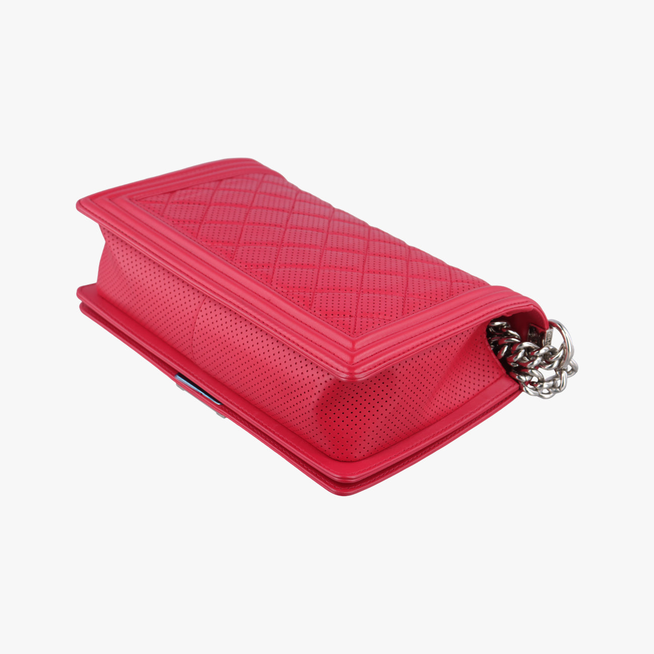 Pre-owned Chanel Boy Chanel Matelasse Coco Mark Red lambskin A90164 shoulderbag | stylenewstar