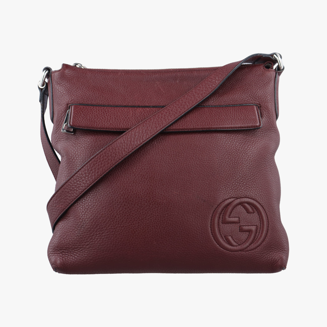Secondhand Gucci Interlocking G Logo Soho Messenger Burgundy Leather 322059 shoulderbag | stylenewstar