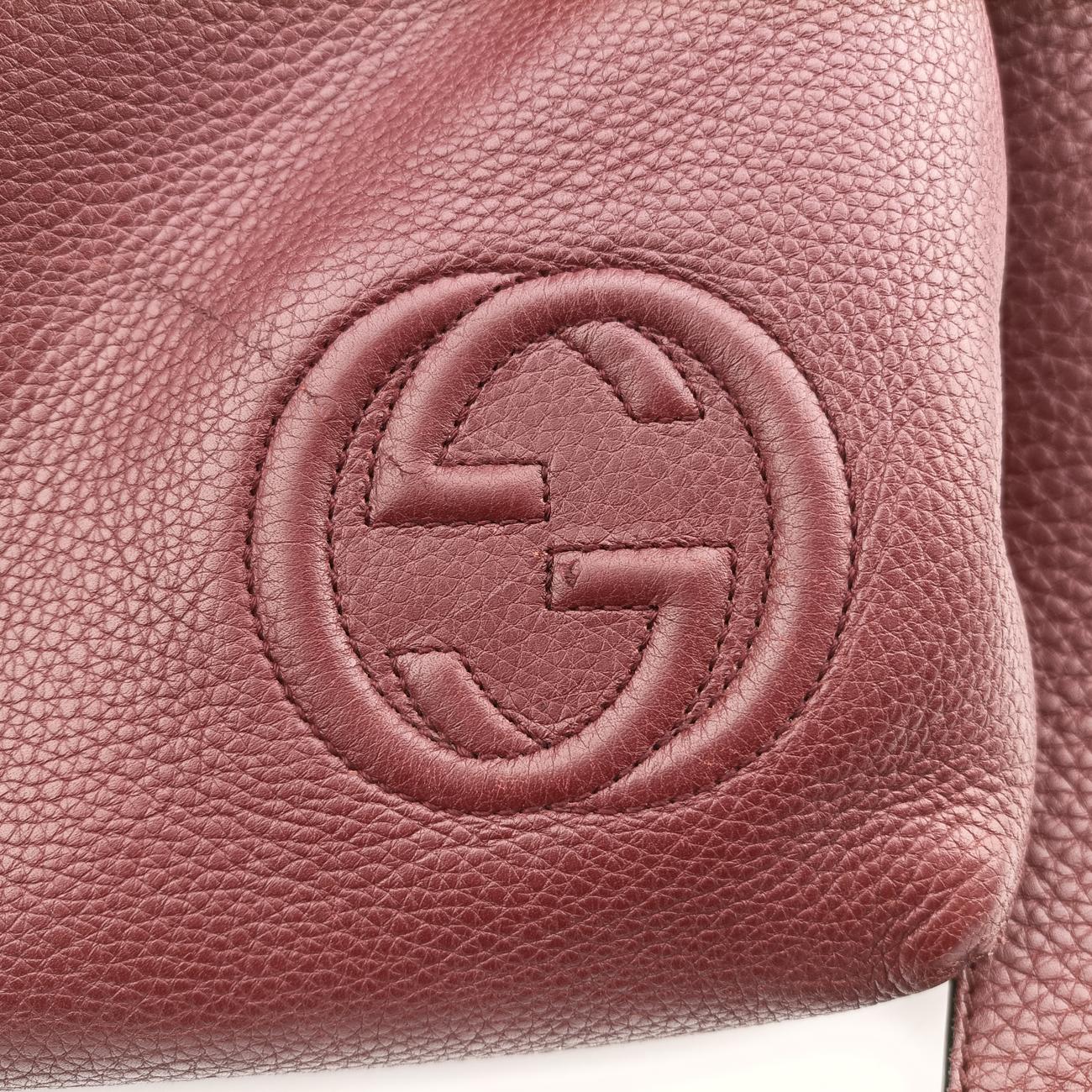 Secondhand Gucci Interlocking G Logo Soho Messenger Burgundy Leather 322059 shoulderbag | stylenewstar