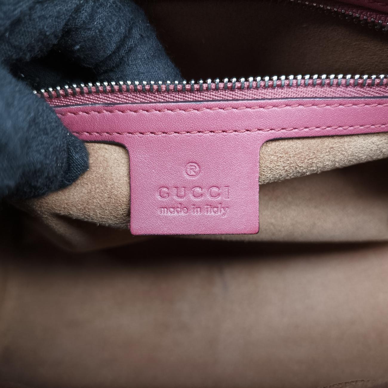 Pre-owned Gucci GG SUPREME beige×Multicolour PVC coated canvas x leather 409529 shoulderbag | stylenewstar