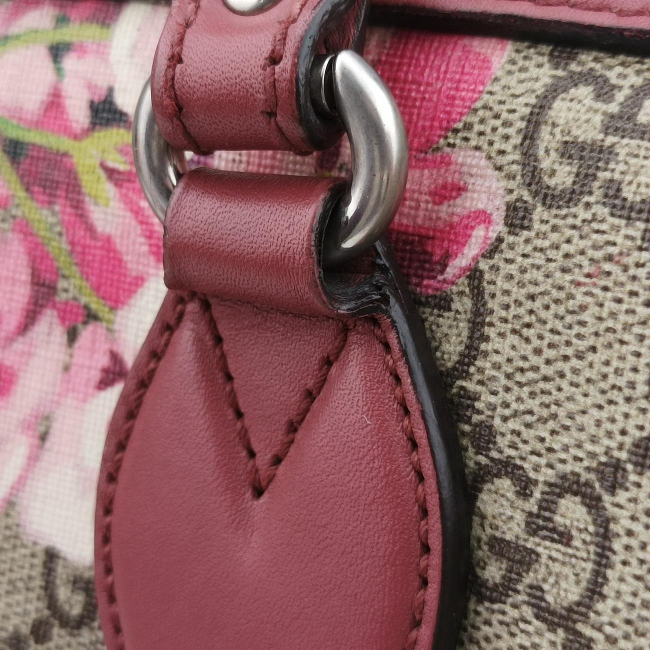 Pre-owned Gucci GG SUPREME beige×Multicolour PVC coated canvas x leather 409529 shoulderbag | stylenewstar