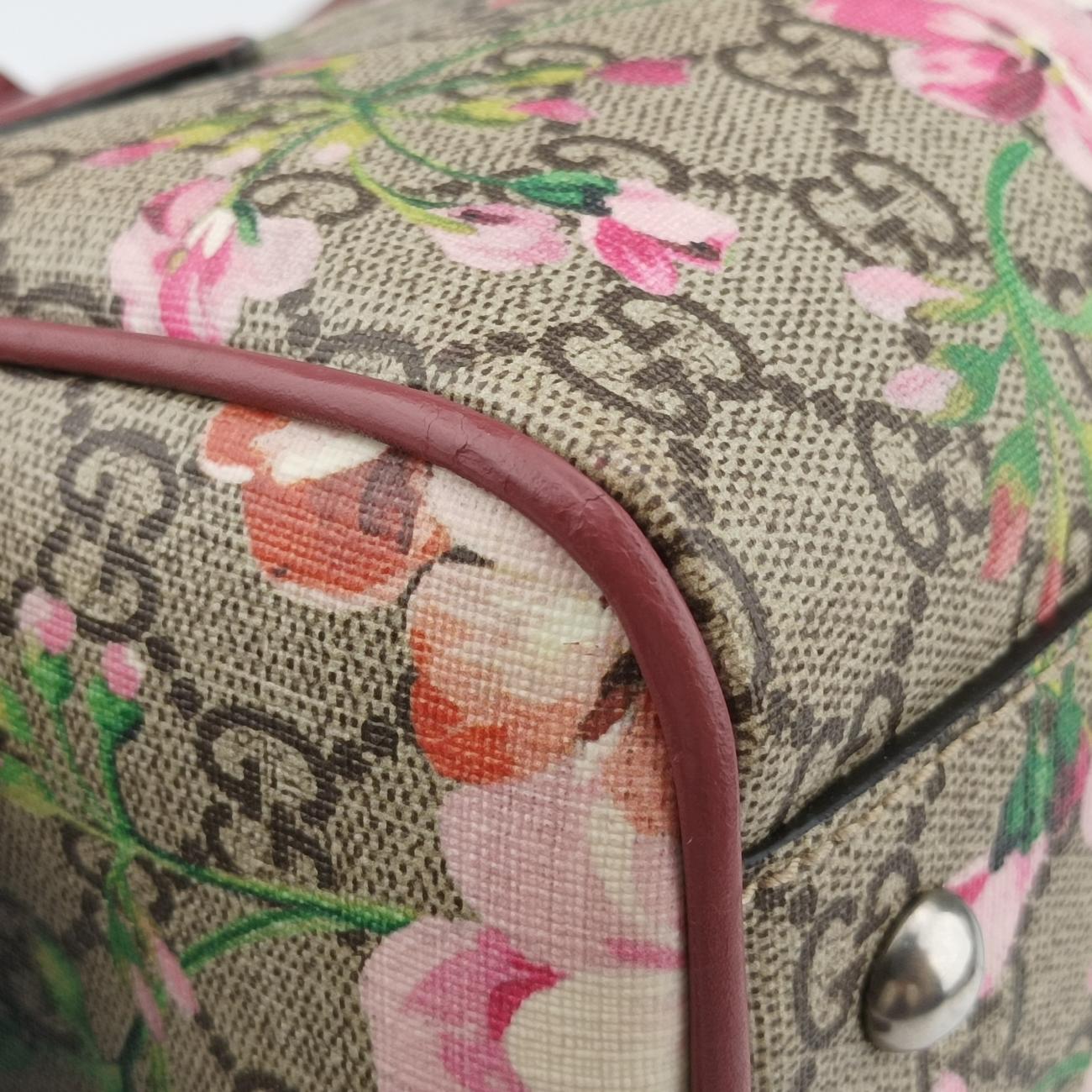 Pre-owned Gucci GG SUPREME beige×Multicolour PVC coated canvas x leather 409529 shoulderbag | stylenewstar