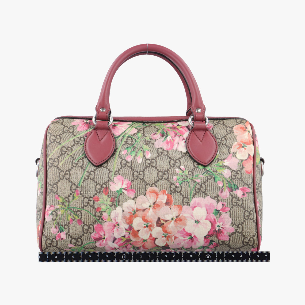 Pre-owned Gucci GG SUPREME beige×Multicolour PVC coated canvas x leather 409529 shoulderbag | stylenewstar