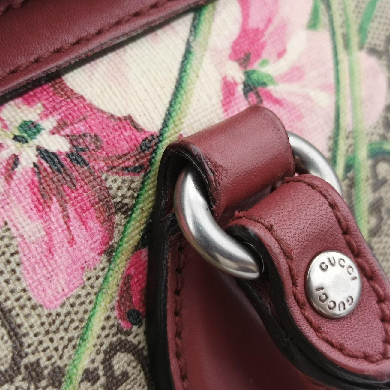 Pre-owned Gucci GG SUPREME beige×Multicolour PVC coated canvas x leather 409529 shoulderbag | stylenewstar