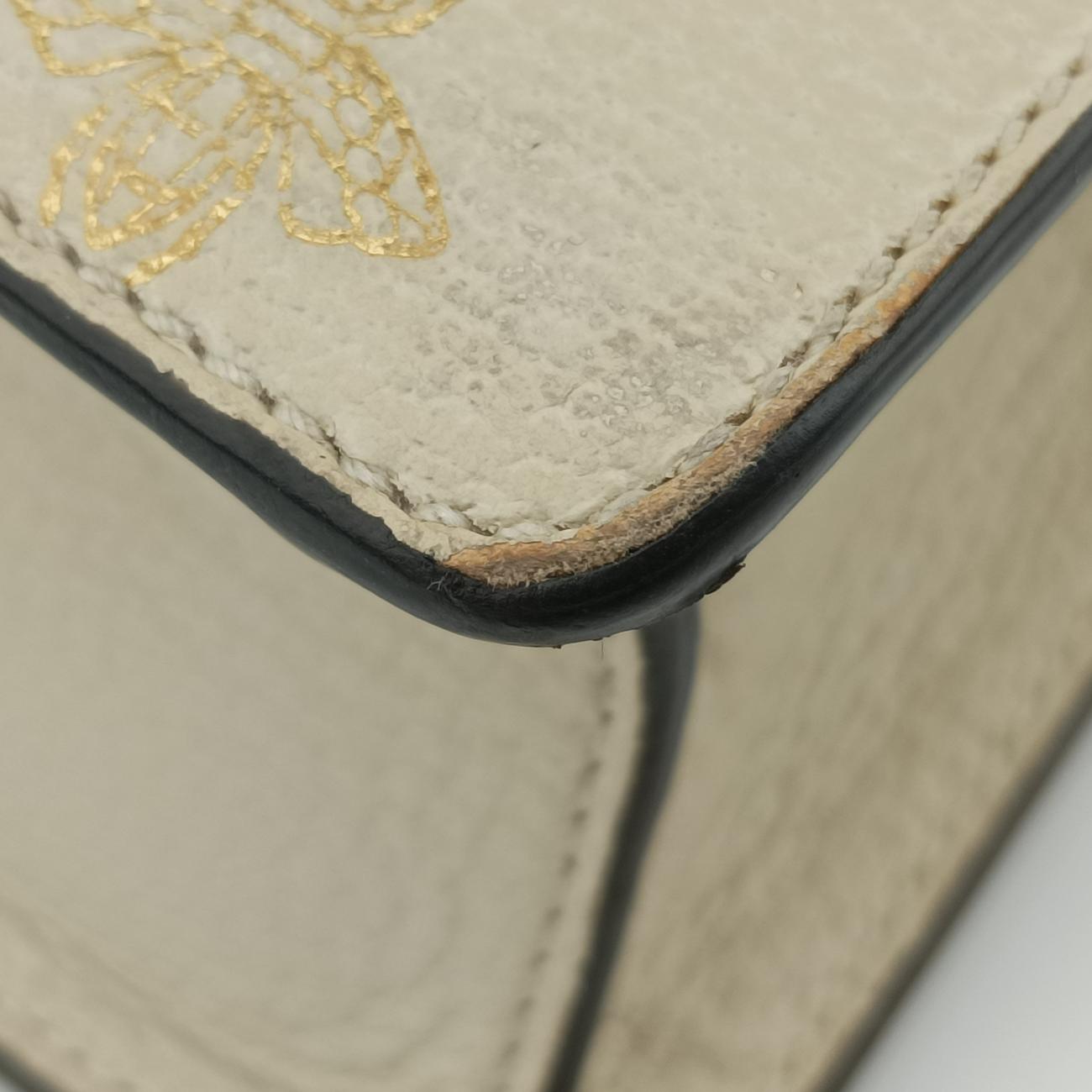 Pre-owned Gucci Sylvie White x Navy x Red Leather 470270 shoulderbag | stylenewstar