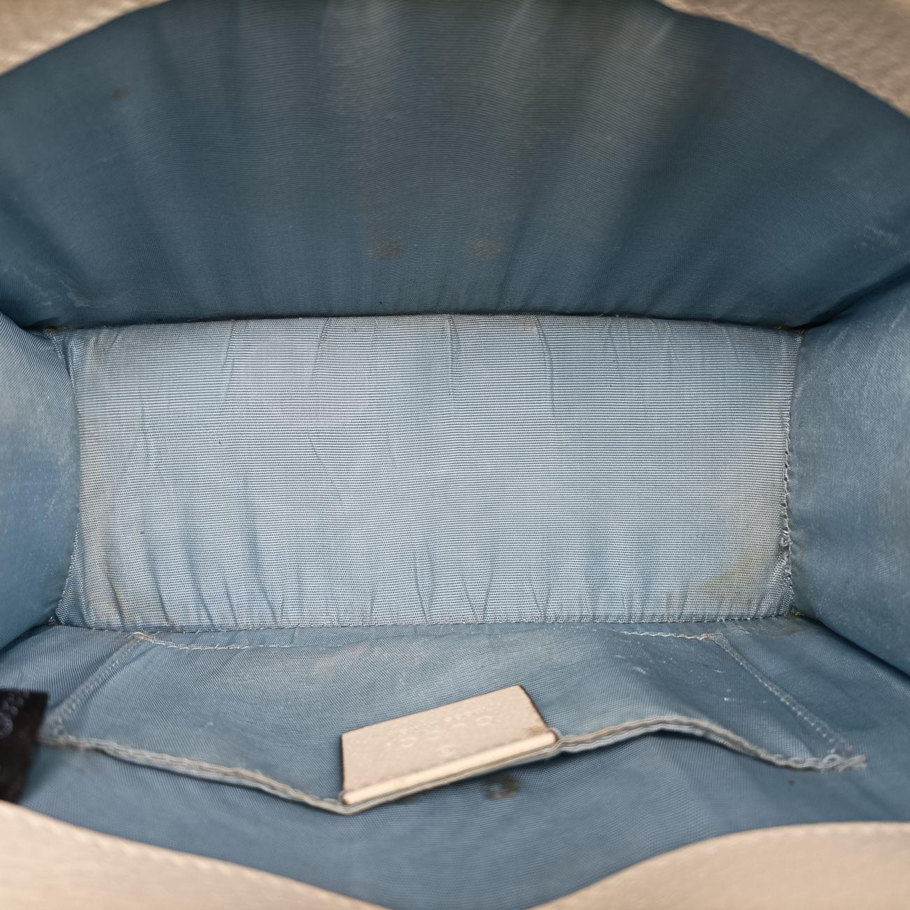 Pre-owned Gucci Sylvie White x Navy x Red Leather 470270 shoulderbag | stylenewstar