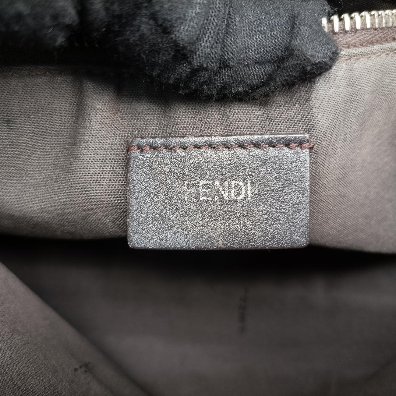 Pre-owned Fendi By The Way Bordeaux × Black Leather 8BL124 shoulderbag | stylenewstar