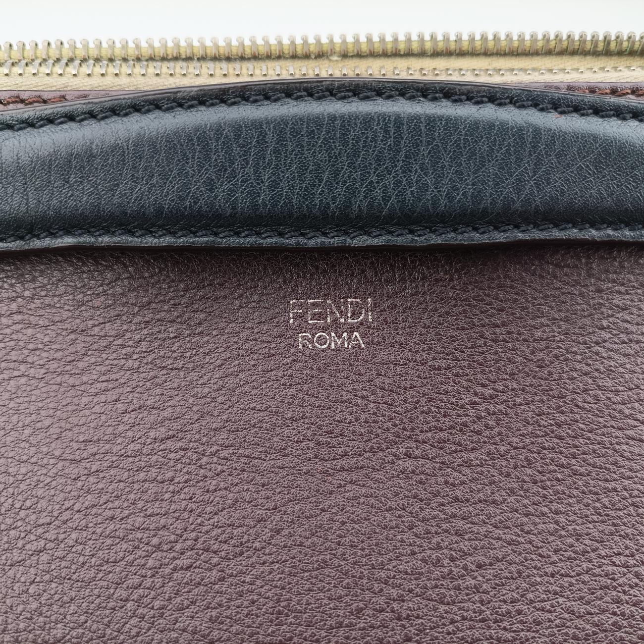 Pre-owned Fendi By The Way Bordeaux × Black Leather 8BL124 shoulderbag | stylenewstar