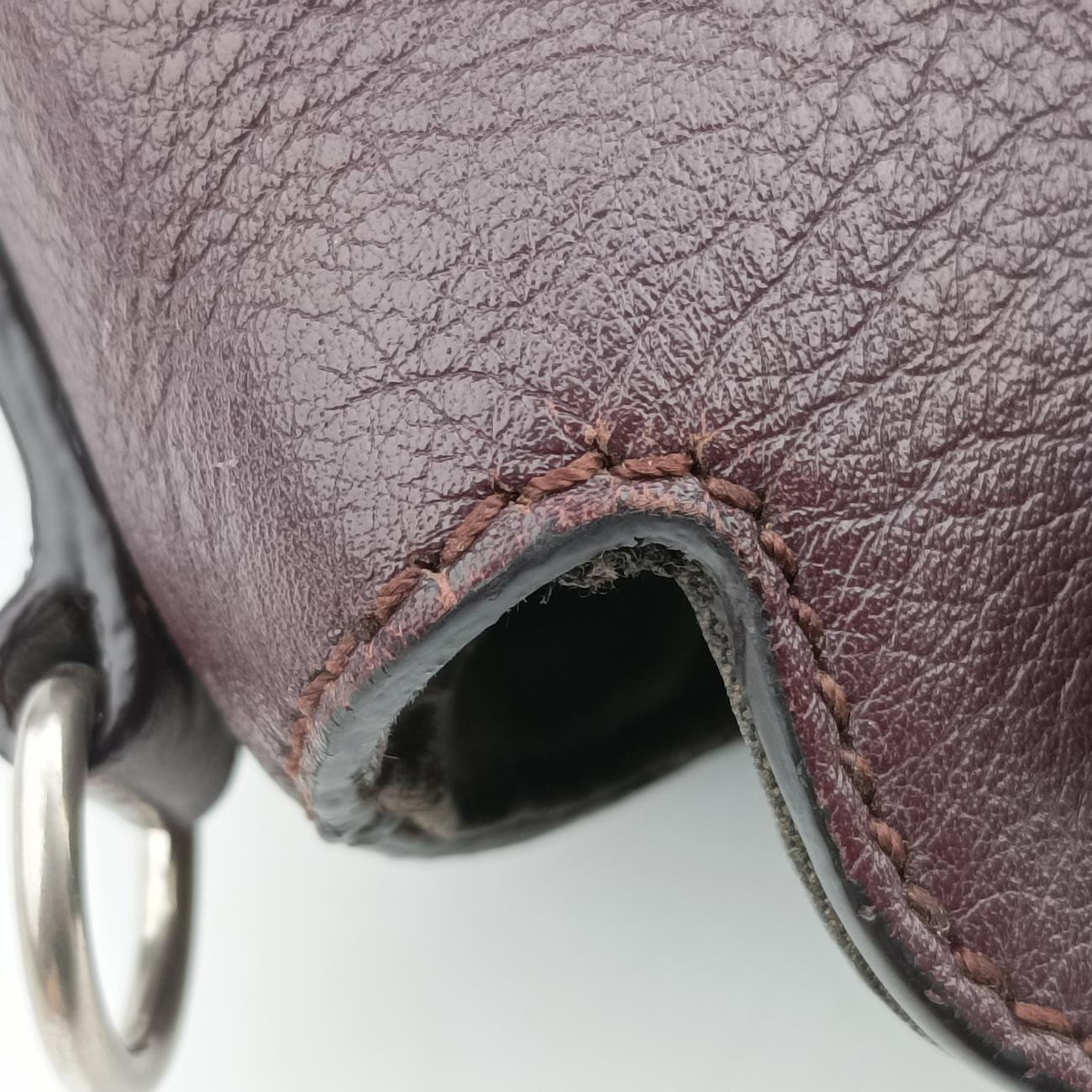 Pre-owned Fendi By The Way Bordeaux × Black Leather 8BL124 shoulderbag | stylenewstar