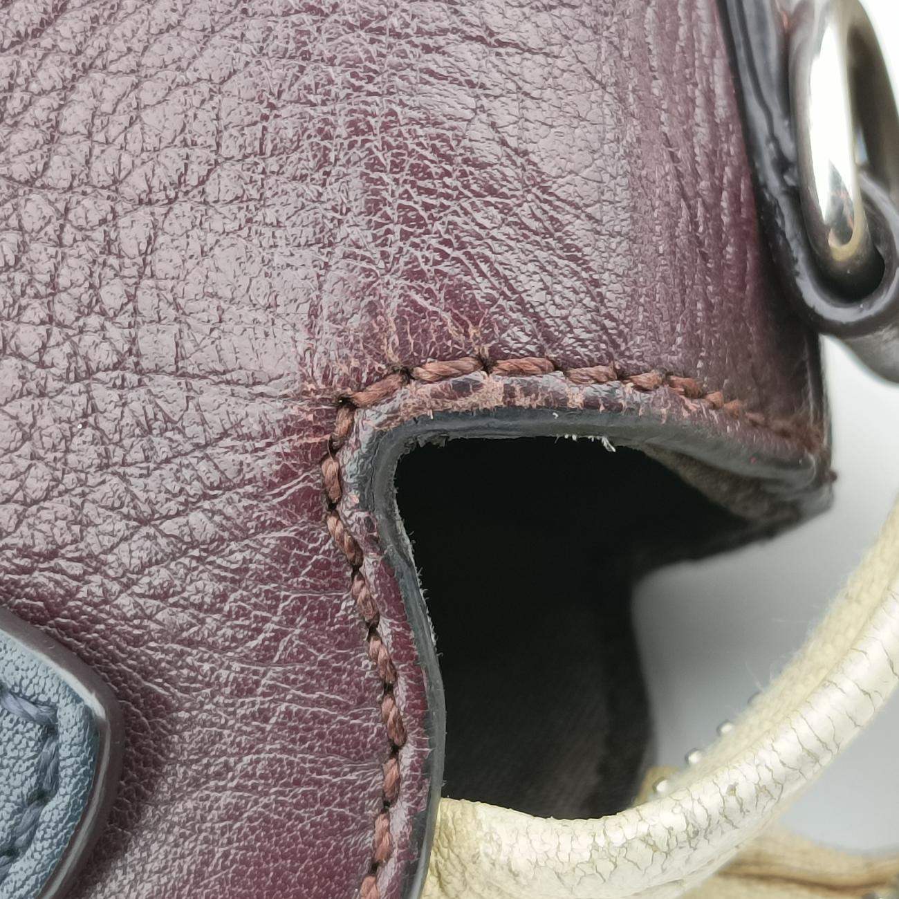 Pre-owned Fendi By The Way Bordeaux × Black Leather 8BL124 shoulderbag | stylenewstar