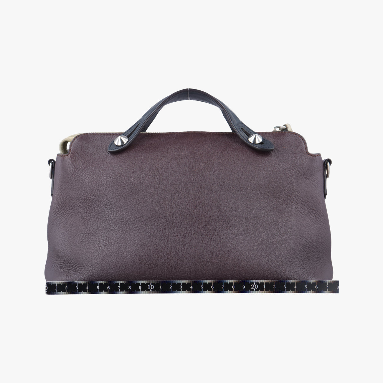 Pre-owned Fendi By The Way Bordeaux × Black Leather 8BL124 shoulderbag | stylenewstar