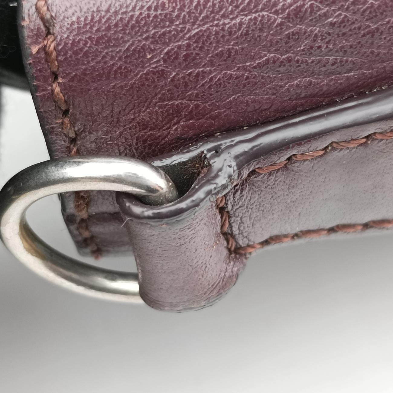 Pre-owned Fendi By The Way Bordeaux × Black Leather 8BL124 shoulderbag | stylenewstar