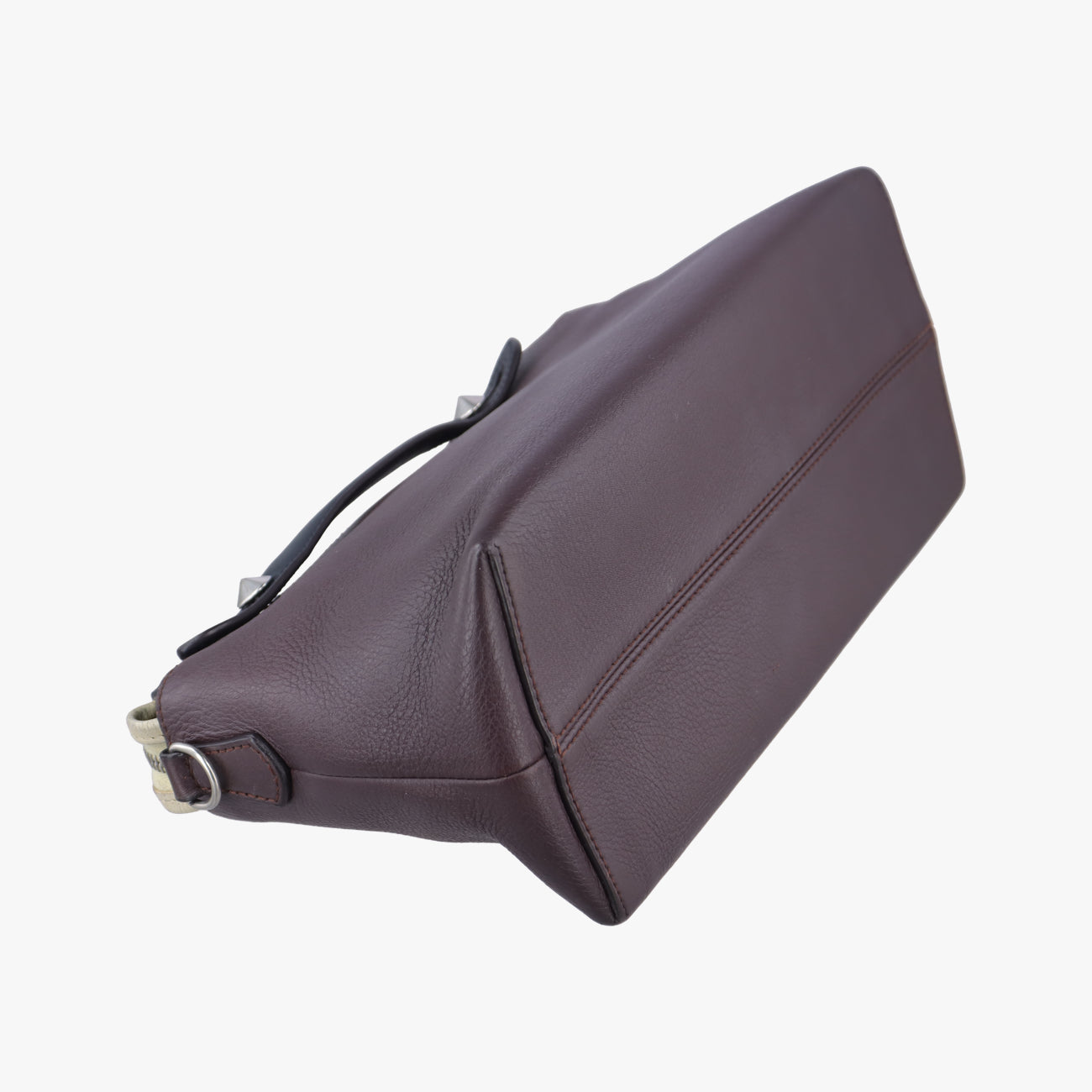 Pre-owned Fendi By The Way Bordeaux × Black Leather 8BL124 shoulderbag | stylenewstar