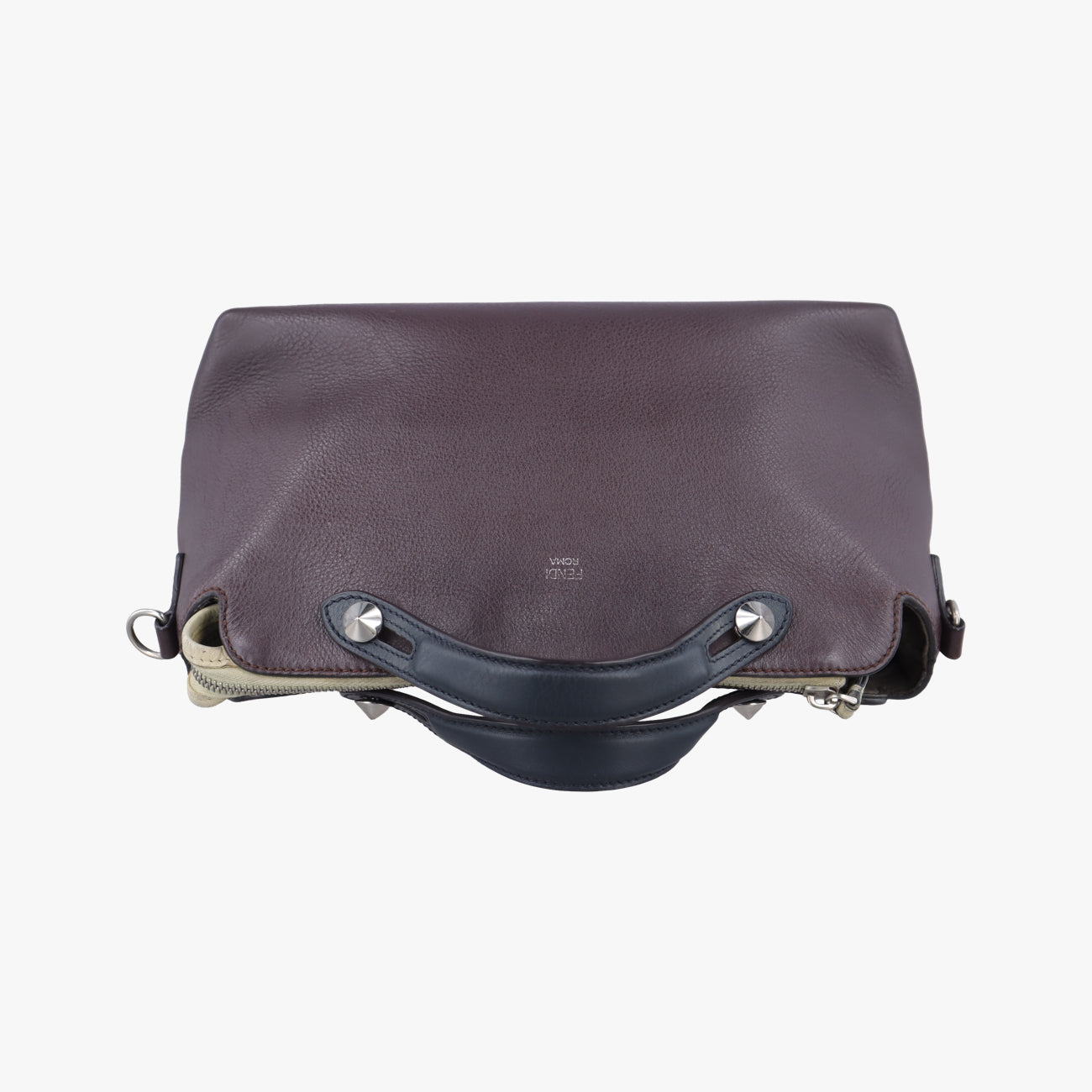 Pre-owned Fendi By The Way Bordeaux × Black Leather 8BL124 shoulderbag | stylenewstar