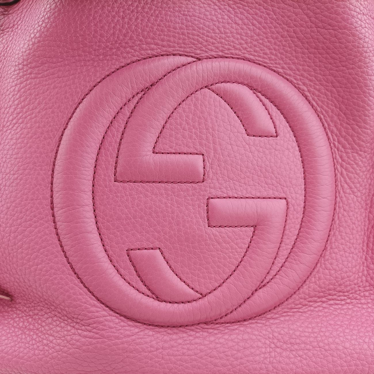 Pre-owned Gucci Soho Pink Leather 282309 handbag | stylenewstar
