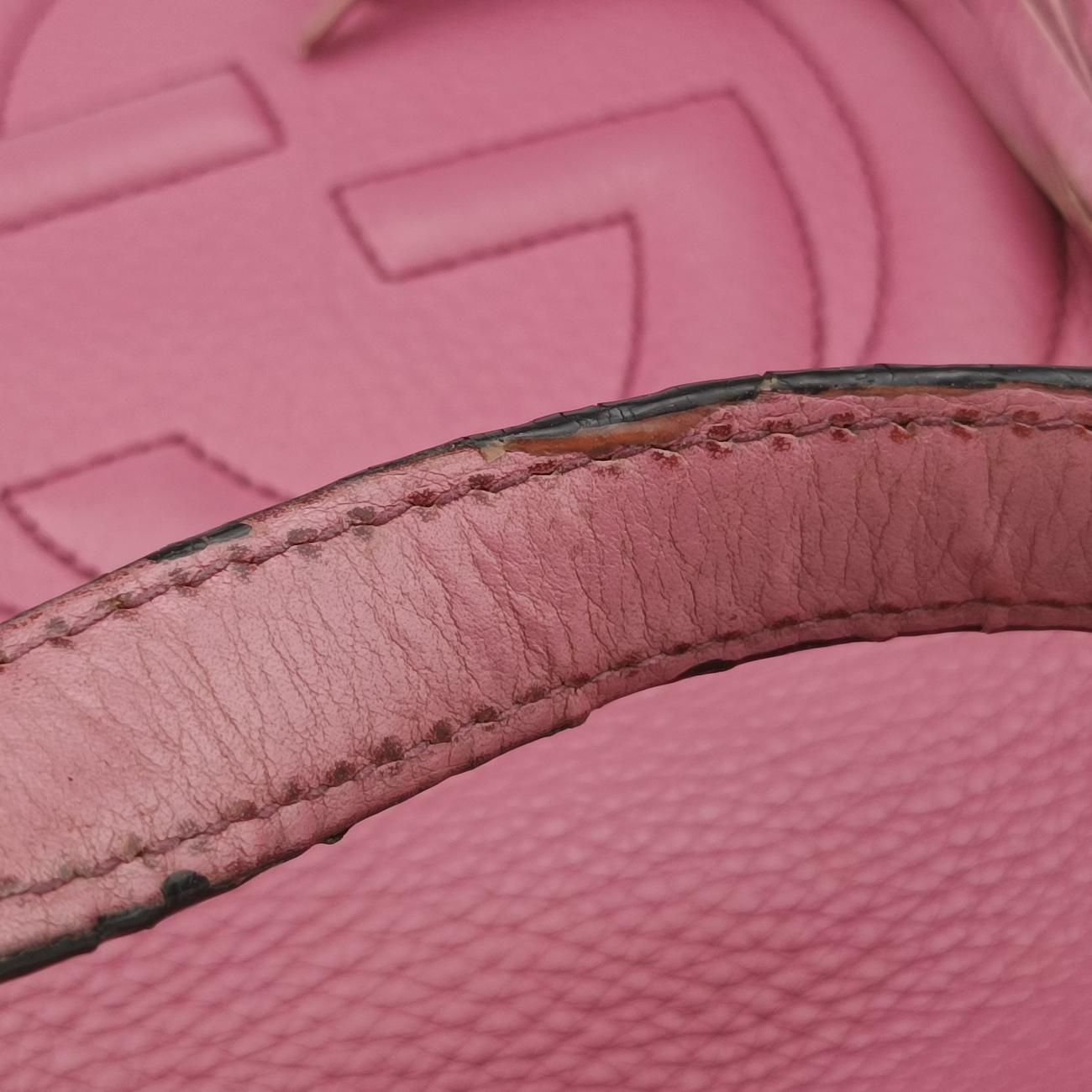 Pre-owned Gucci Soho Pink Leather 282309 handbag | stylenewstar