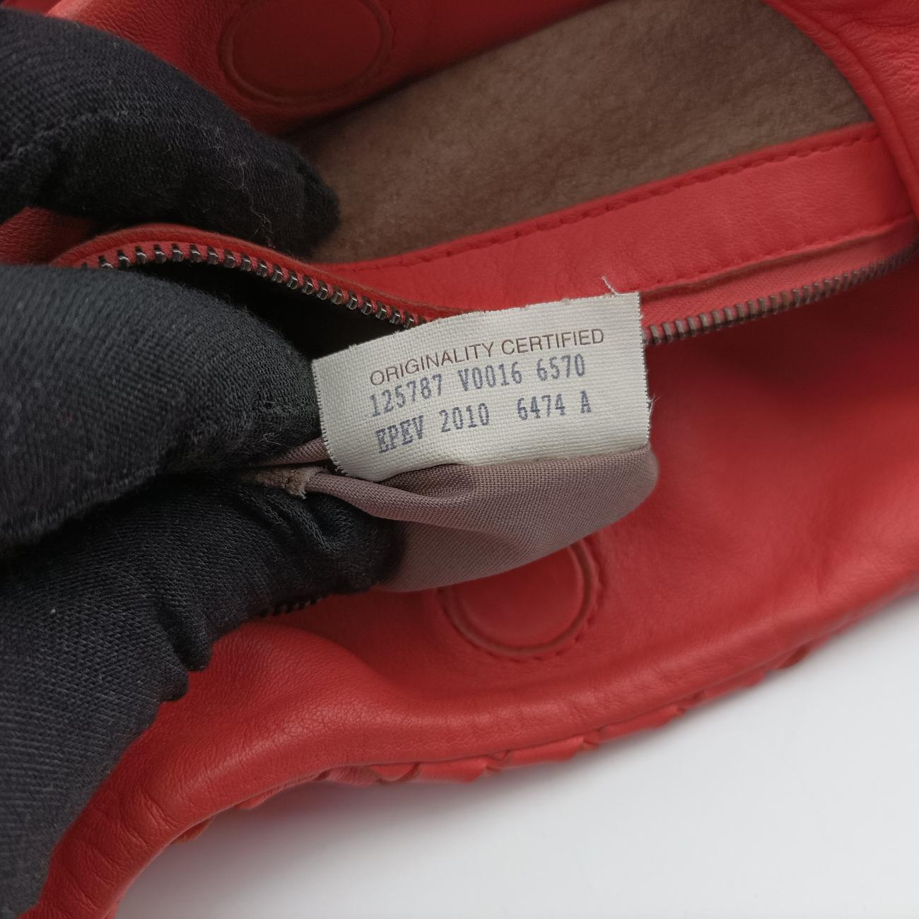 Pre-owned Bottega Veneta CAMPANA Intrecciato Orange lambskin  shoulderbag | stylenewstar