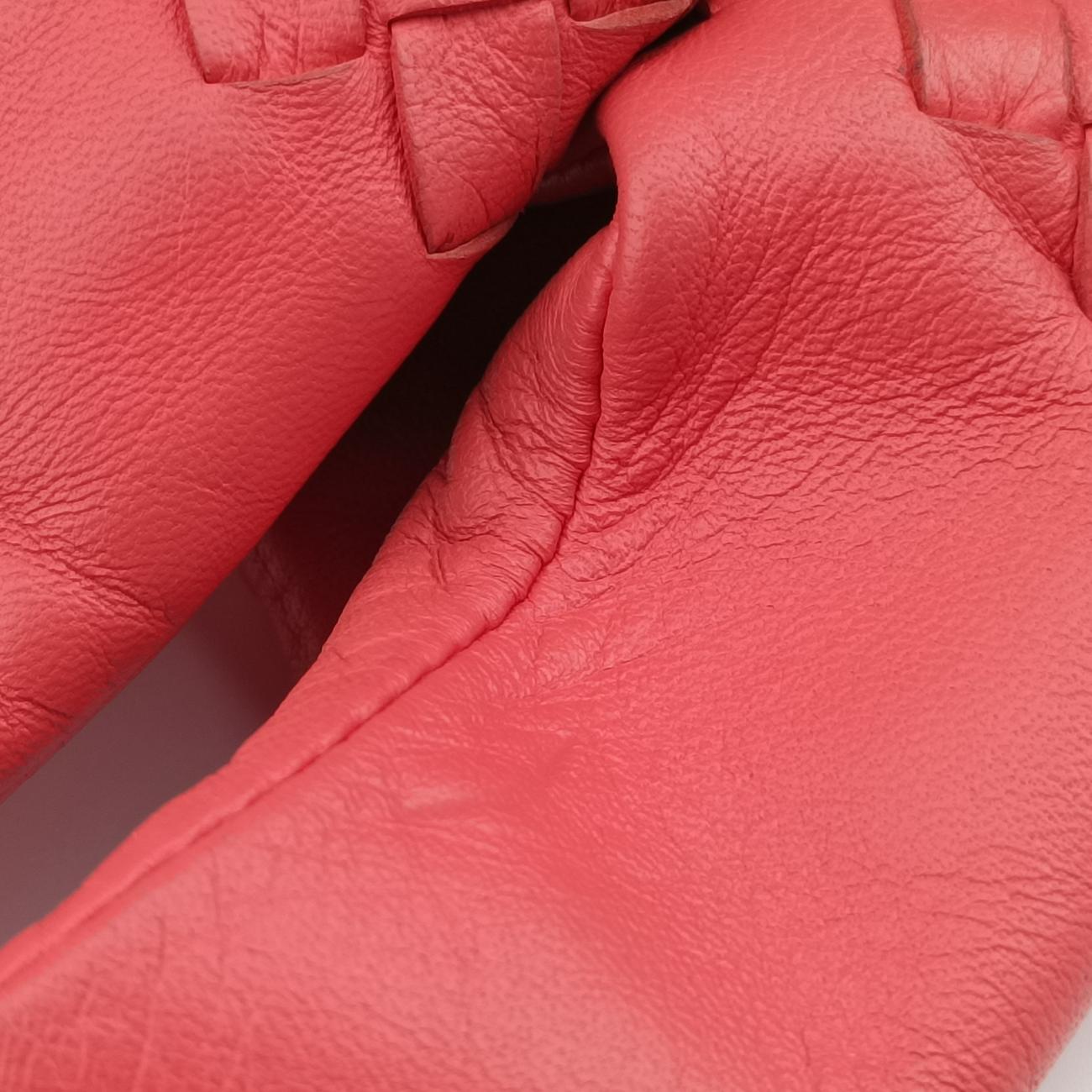 Pre-owned Bottega Veneta CAMPANA Intrecciato Orange lambskin  shoulderbag | stylenewstar