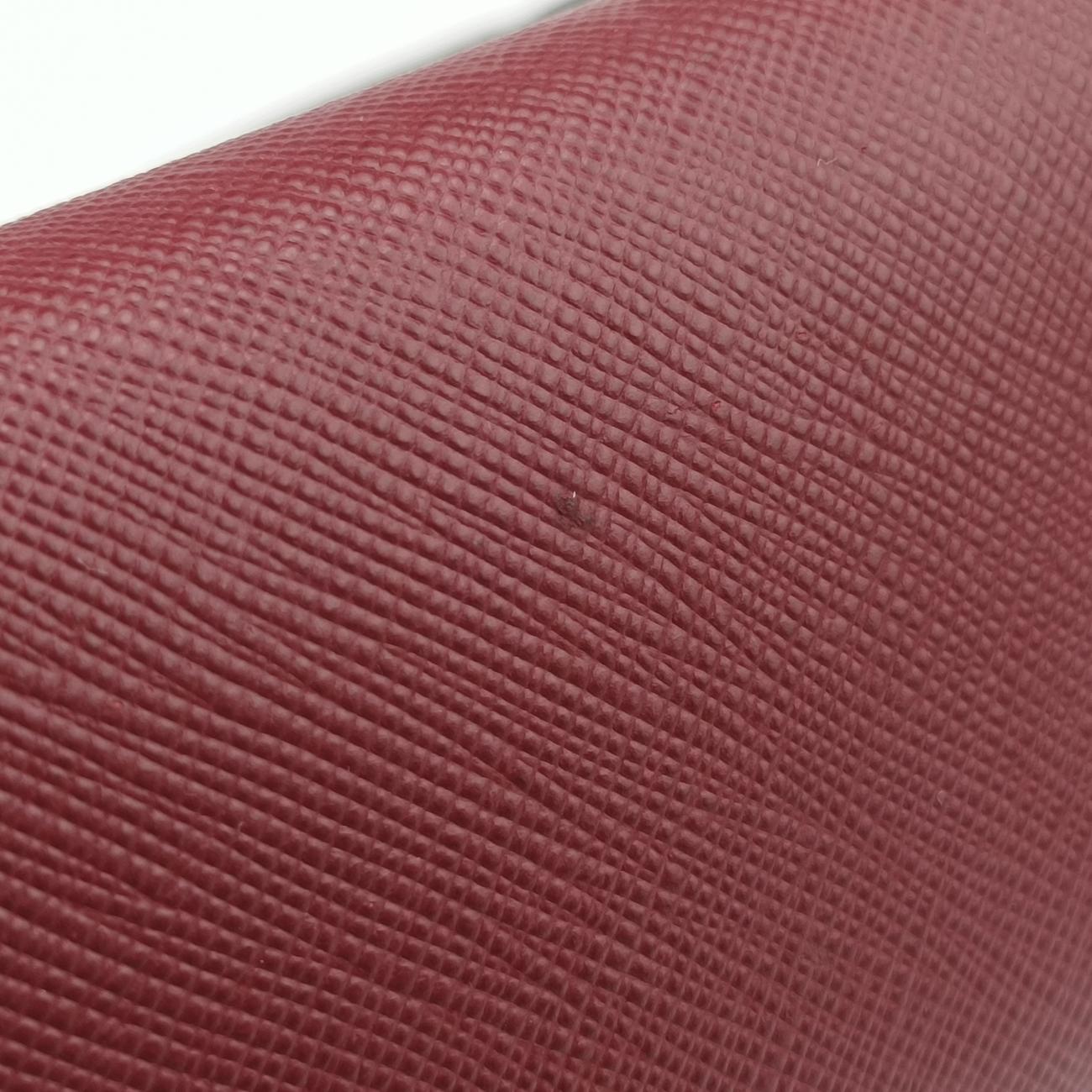 Pre-owned Prada Esplanade Black×Red SAFFIANO Leather 1BH043 shoulderbag | stylenewstar