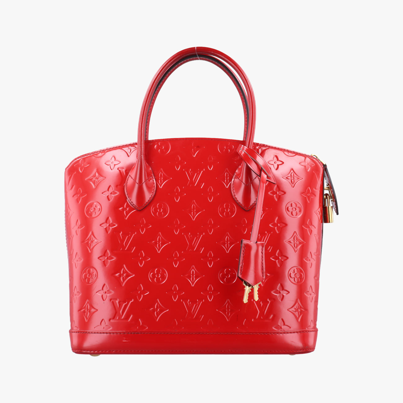 Pre-owned Louis Vuitton Lockit PM CHERRY Vernis M90253 handbag | stylenewstar