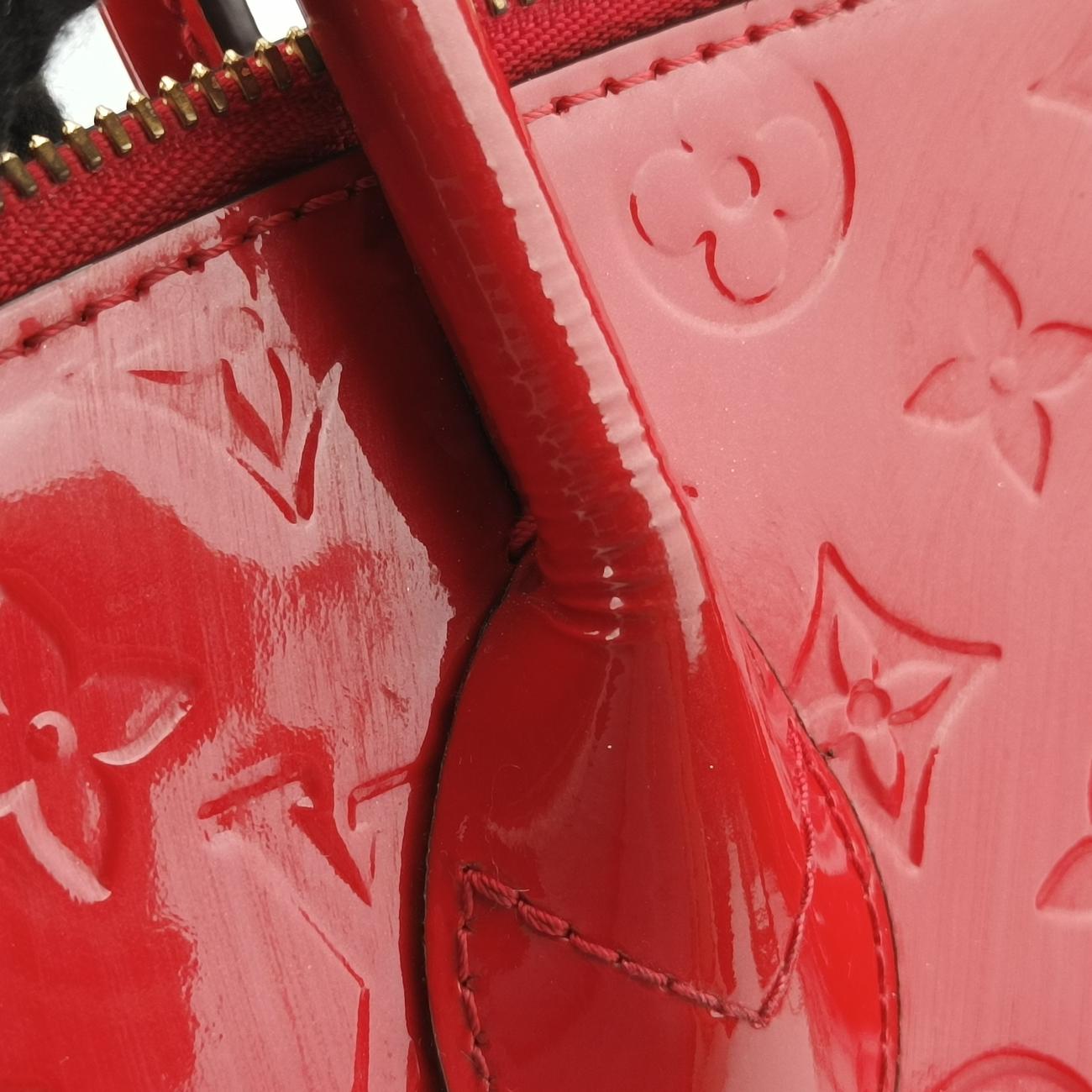 Pre-owned Louis Vuitton Lockit PM CHERRY Vernis M90253 handbag | stylenewstar