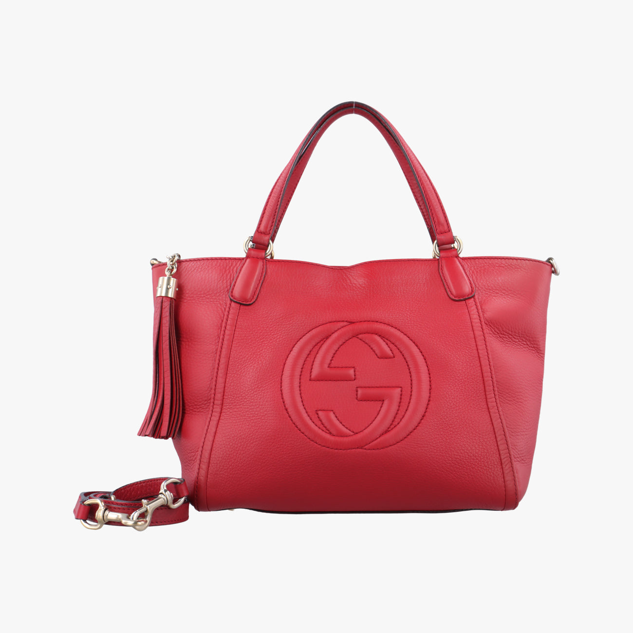 Pre-owned Gucci Soho Red Leather 369176 shoulderbag | stylenewstar