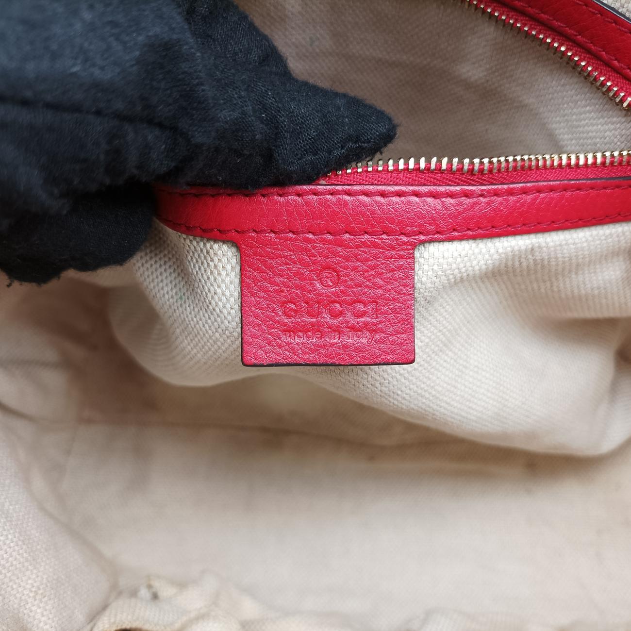 Pre-owned Gucci Soho Red Leather 369176 shoulderbag | stylenewstar