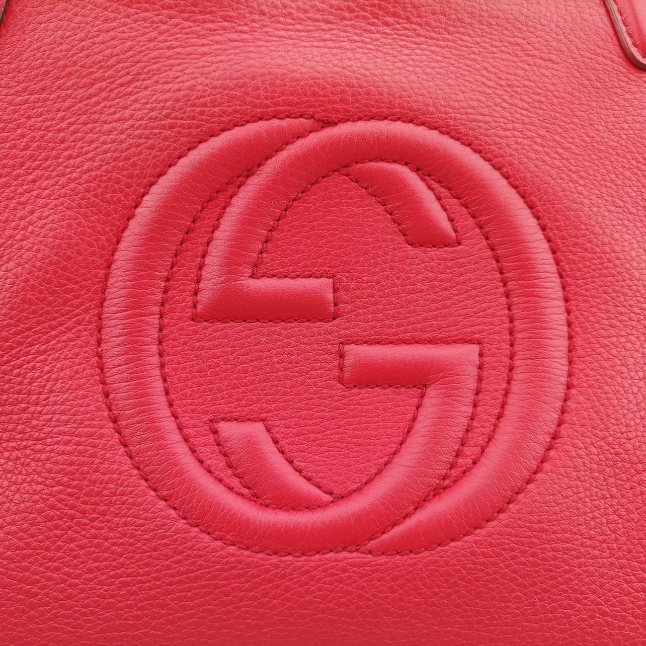 Pre-owned Gucci Soho Red Leather 369176 shoulderbag | stylenewstar