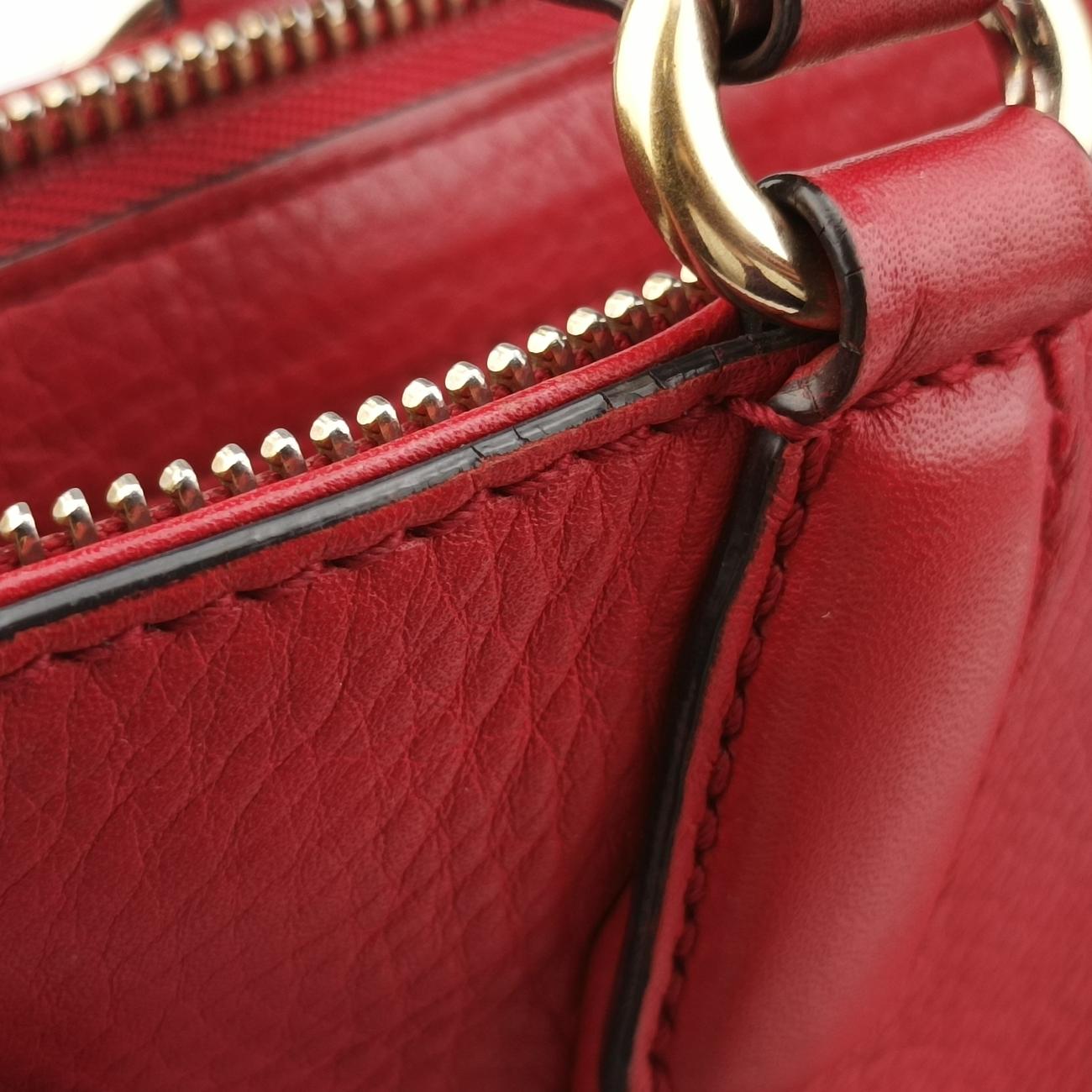 Pre-owned Gucci Soho Red Leather 369176 shoulderbag | stylenewstar