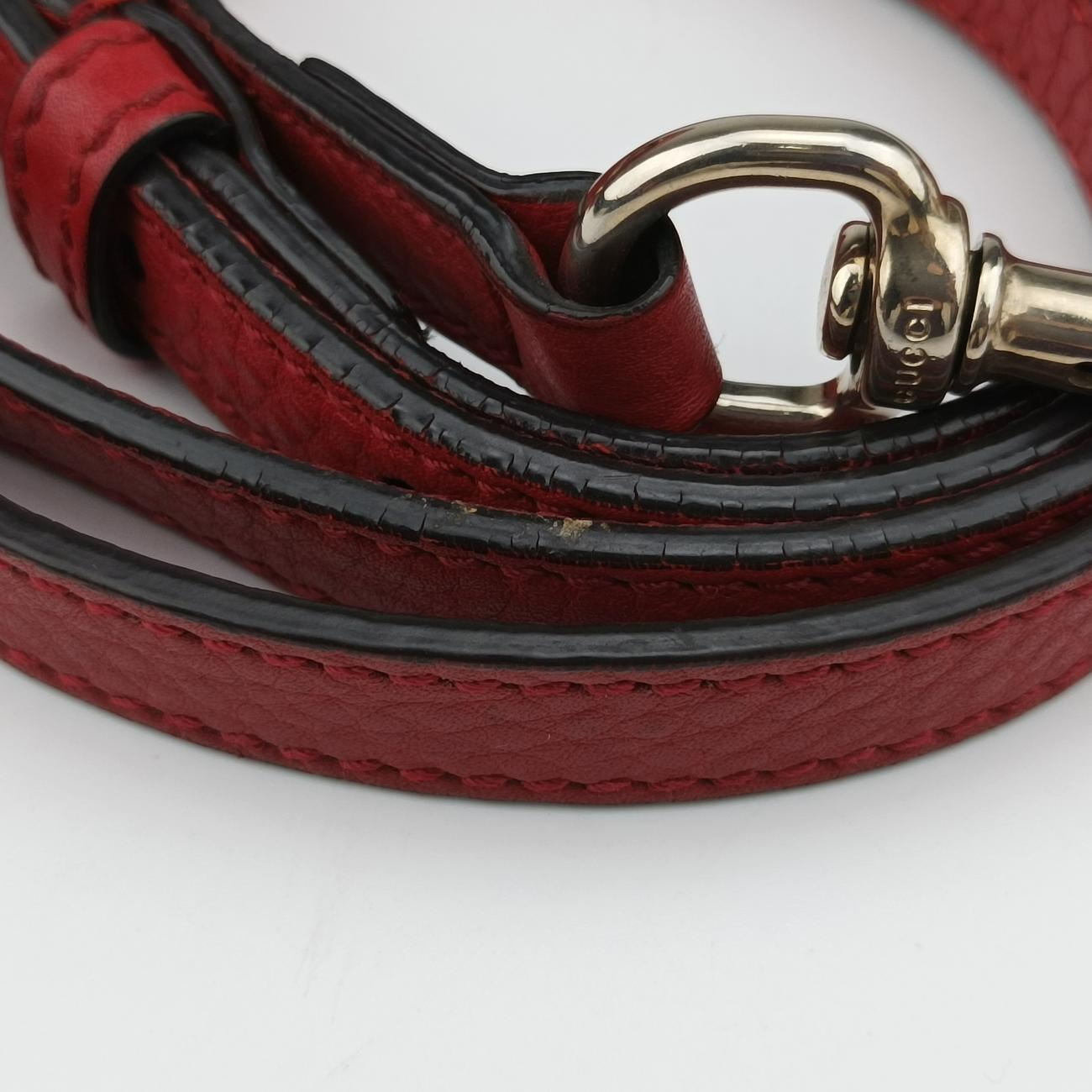 Pre-owned Gucci Soho Red Leather 369176 shoulderbag | stylenewstar